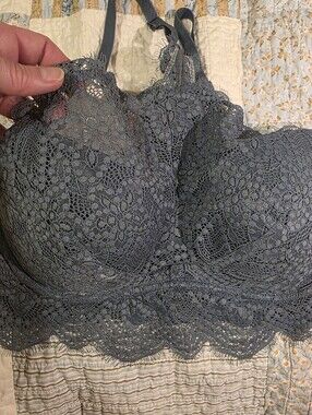 Victoria's Secret Lace Bralette in Slate Blue-Gray